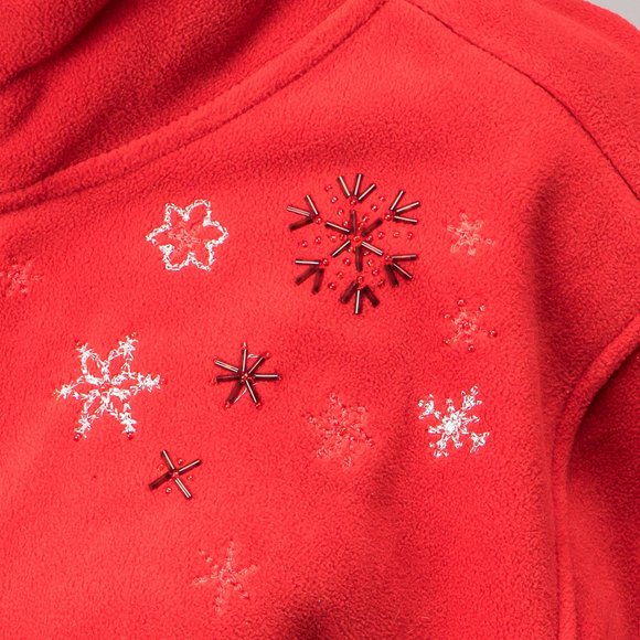 NWOT Red fleece beaded and embroidered jacket - 2X - Picture 2 of 6